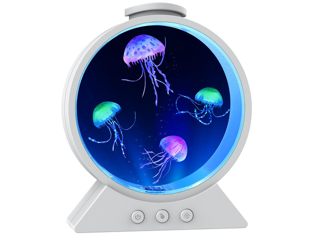 Jellyfish Lamp for Sleep Anxiety Calming Night Light for Bedroom(White) Whisper-Quiet Sensory 7 Soft Color Modes Adjustable Water Flow 8H Auto-Off...