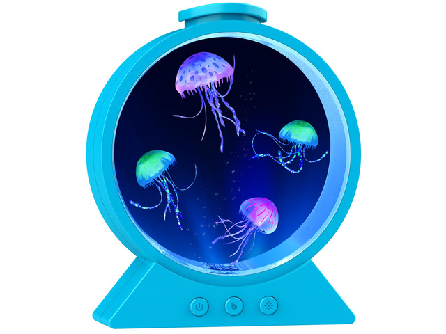 Jellyfish Lamp for Sleep Anxiety Calming Night Light for Bedroom(Blue) Whisper-Quiet Sensory 7 Soft Color Modes Adjustable Water Flow 8H Auto-Off...