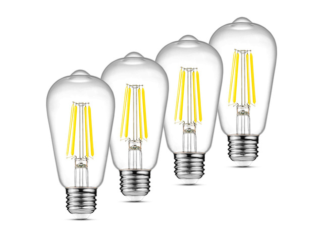 LED Edison Bulbs 6W, Equivalent 60W, High Brightness Cool White 4000K, 700 Lumens, ST58 Vintage LED Filament Bulbs with 80+ CRI, E26 Base,...
