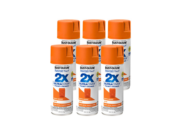 Painter's Touch 2X Ultra Cover Spray Paint, Satin Rustic Orange Indoor and Outdoor Surfaces (Metal, Wood, Plastic), Fast Dry, Durable, Sprays from...