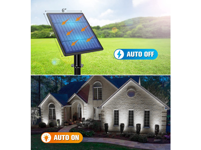 Metal Solar Spot Lights Outdoor with 9.8ft Cable Solar Powered Landscape Lighting Low Voltage IP65 Waterproof Auto On/Off for Outside Garden Yard...