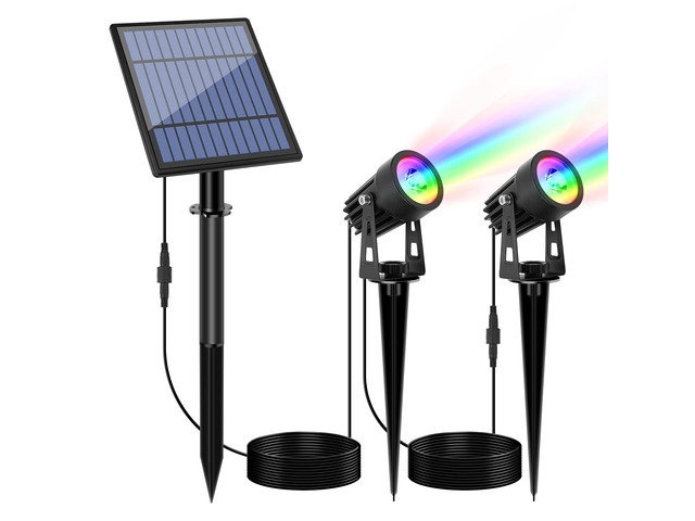 Metal Solar Spot Lights Outdoor with 9.8ft Cable Solar Powered Landscape Lighting Low Voltage IP65 Waterproof Auto On/Off for Outside Garden Yard...