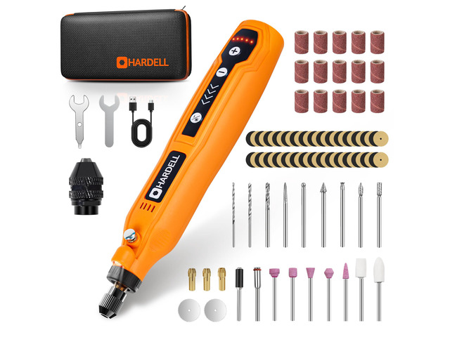 Mini Cordless Rotary Tool 4V Orange Black 71 Accessories USB Charging Multi-Purpose DIY Craft Tool Sanding Polishing Drilling Engraving