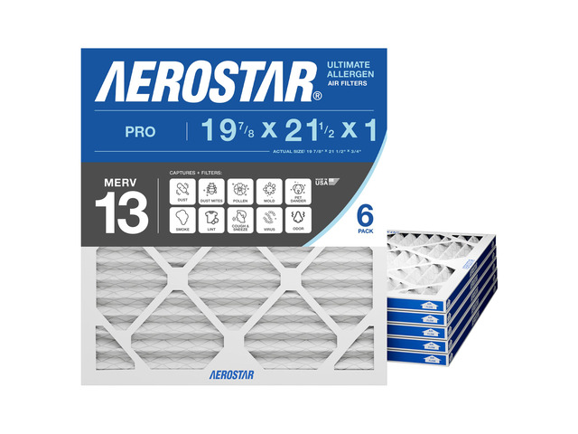 Air Filter 20x20x1 MERV 13 AC Filter, HVAC, Furnace Filter, 6 Pack ACTUAL SIZE (19.75 x 19.75 x 0.75) AC Filter, Furnace Filter, Allergies, Dust,...