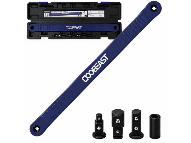 3/8 inch Pro Offset Extension Wrench Impact Wrench Extender Tool Socket Set Versatile 1/4', 3/8', and 1/2' Square Drive Adapters, Universal...
