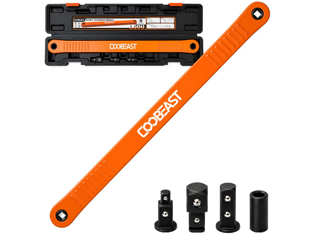 3/8 inch Pro Offset Extension Wrench Impact Wrench Extender Tool Socket Set Versatile 1/4', 3/8', and 1/2' Square Drive Adapters, Universal...