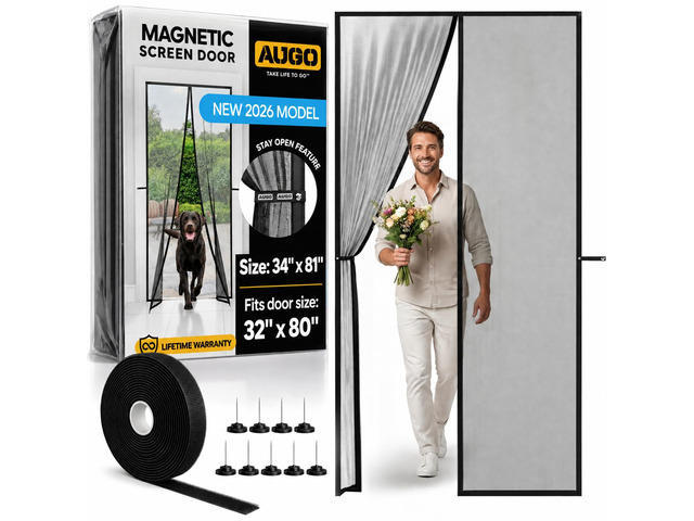 Magnetic Screen Door - Self Sealing, Heavy Duty, Hands Free Mesh Partition Keeps Bugs Out - Pet and Kid Friendly - Patent Pending Keep Open Feature...