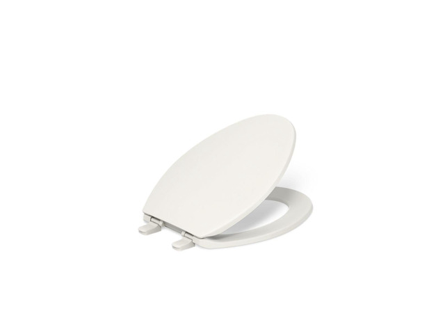 20110-96 Brevia, Slow Close Toilet Seat, Elongated Toilet Seat, Grip-Tight Bumpers Quick-Attach Hardware, Biscuit
