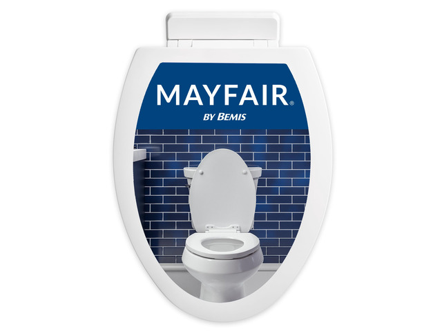 Ashton Easy to Clean Single Hinge Toilet Seat, Modern Slow Close Wood Toilet Seat, Made in USA, Elongated, White