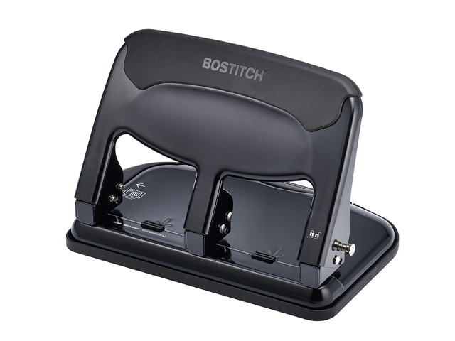EZ Squeeze Heavy Duty 3 Hole Punch, 40 Sheet Capacity, Black EZ-Squeeze Technology, All-Metal Construction, Easy-to-Clean Tray, Keeps Documents...