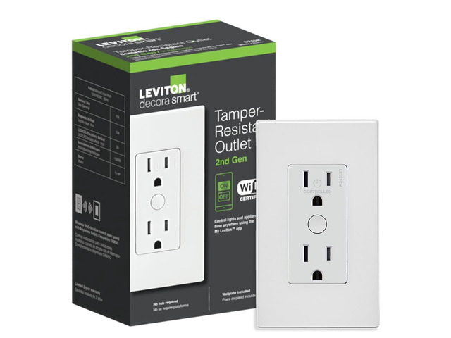 Decora Smart Outlet, Tamper-Resistant 15A, Wi-Fi 2nd Gen, Works with My, Alexa, Google Assistant, Apple Home/Siri & Wire-Free Companions for...