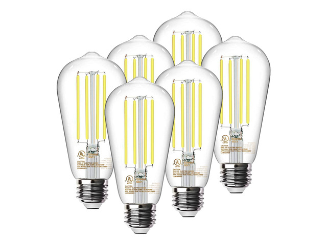 LED Edison Light Bulbs, E26 Dimmable Vintage Bulb, 8W = 60W Equivalent Neutral White 4000K, 800LM, E26 Base, ST19/58, 80+ CRI, Clear Glass, Antique...