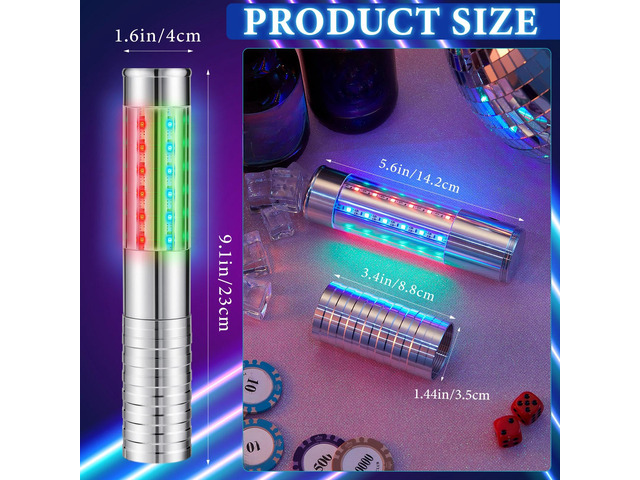 LED Bottle Service Lights Nightclub, Silver Colorful Light, 4 Pcs Handheld,Rechargeable,Adjustable Light Mode,Matching Charger,Flashing Light Signs...