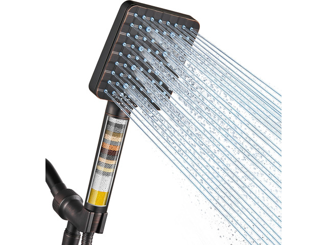 Filtered Shower Head with Handheld, High Pressure 6 Spray Mode Showerhead with Filters, Water Softener Filters for Hard Water - Remove Chlorine -...