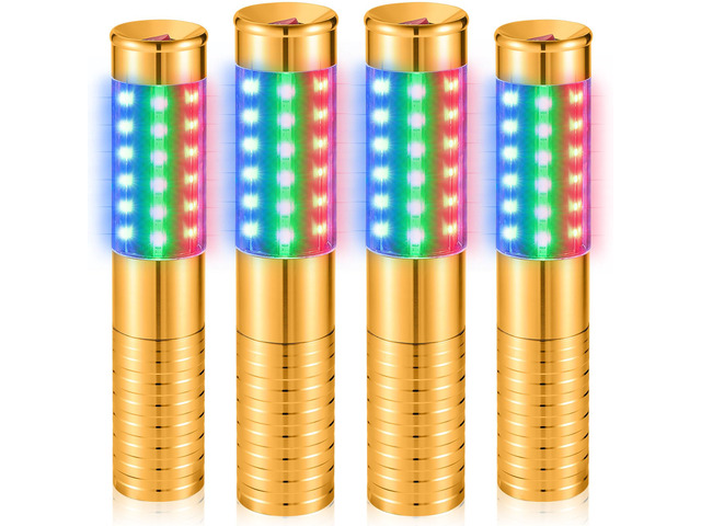 LED Bottle Service Lights Nightclub, Gold Colorful Light, 4 Pcs Handheld,Rechargeable,Adjustable Light Mode,Matching Charger,Flashing Light Signs...