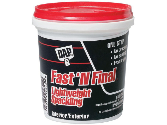 Fast 'N Final Lightweight Spackling, White, 8 Oz (7079812140) (Pack of 12) Wall Surface Repair Products