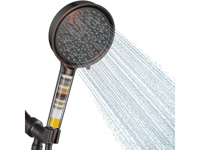 Filtered Shower Head with Handheld, Water Softener for Hard Water High Pressure 6 Spray Mode Shower Head with Filters - Remove Chlorine and Harmful...