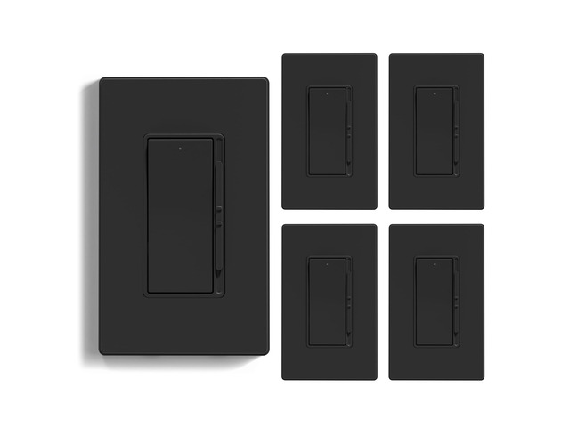 Dimmer Light Switch for 300W Dimmable LED/CFL Lights and 600W INC/HAL Bulbs, Single Pole/3-Way LED Slide Dimmer Light Switch, Wall Plate Included,...