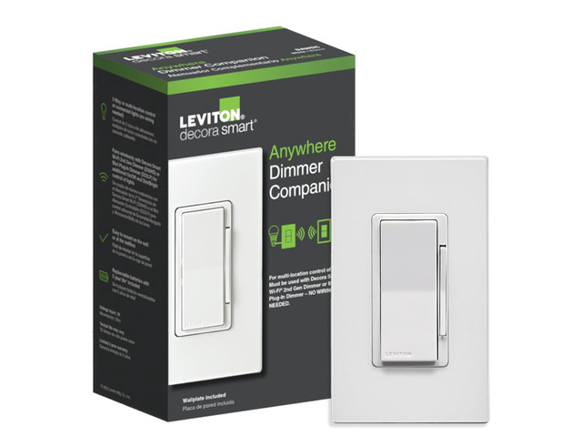 Decora Smart Dimmer Anywhere Companion, Add Wire-Free 3-Way/4-Way/5-Way On/Off/Dim/Bright Control to Decora Smart Wi-Fi Dimmers, DAWDC-1RW, White