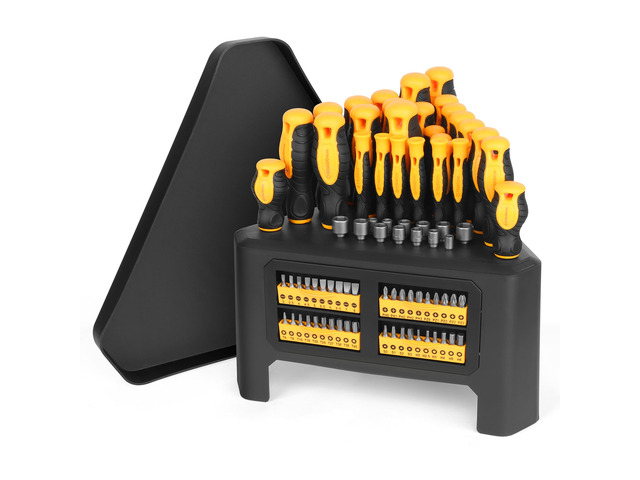 84-Piece Magnetic Screwdriver Set Screwdriver Set with Quick-Store Rack & Tray, Includes Precision Screwdrivers, Ratchet Handle, Nut Drivers & Bit Set