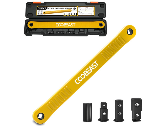 3/8' Offset Extension Wrench Impact Ready Socket Extender Tool (Yellow) Versatile 1/4',3/8', 1/2' Square Drive Adapters,Universal Extensions...
