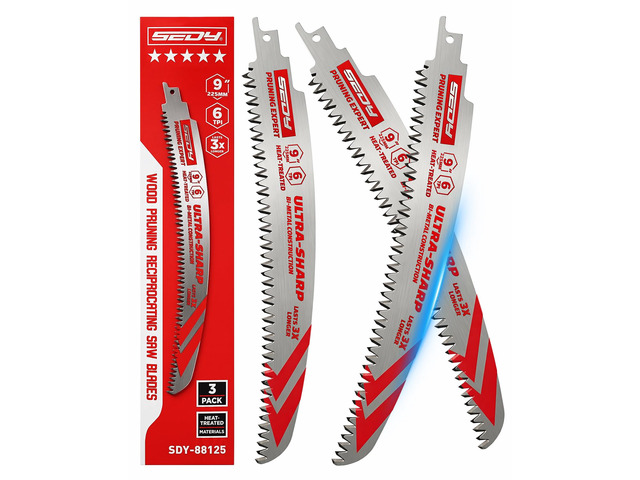 9 Inch Japanese Teeth Reciprocating Saw Blades, Arc Edge Wood Pruning Saw Blades 6TPI for Tree Trimming, Branch Cutting, Green Timber and Wet Wood,...
