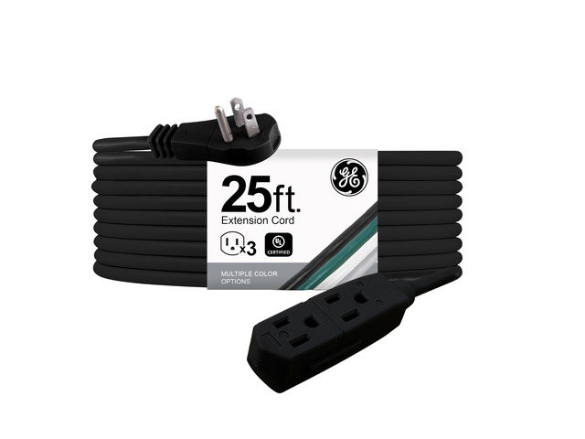 3-Outlet Flat Extension Cord 25 Ft Grounded Extension Cord with Multiple Outlets 3 Prong Outlet Extender Flat Plug Power Strip Indoor Extension...