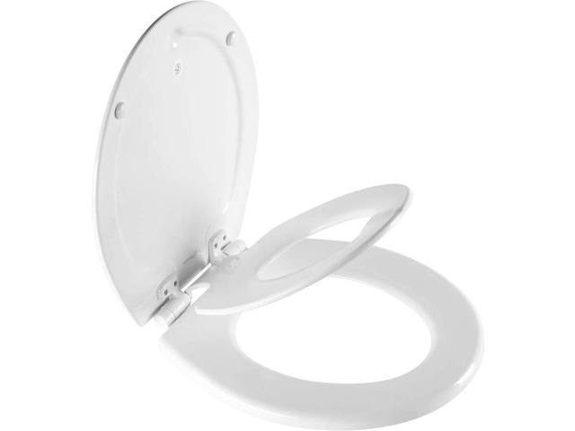 NextStep2 Toilet Seat with Built-In Potty Training Seat, Slow-Close, Removable that will Never Loosen, Round, White