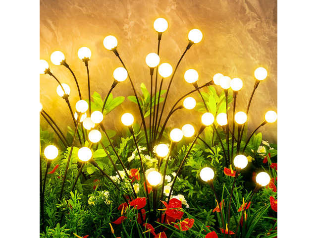 Solar Lights Outdoor Waterproof,6 Packs 48LED, Garden Decor, Patio Decor, Firefly Lights Solar Outdoor, Unique Gifts for Women