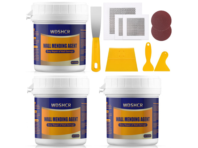 Drywall Repair Kit Drywall Hole Repair Patch Kits Wall Spackle Repair Paste with 8.5OZ White Wall Repair Putty with Scraper, Wall Surface Hole Fill...