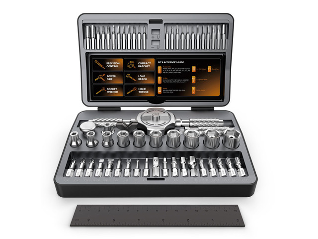 T Handle Ratchet Screwdriver Set, Upgraded 62 in 1 Magnetic Screwdriver Set 10 Sockets & Storage Case, Ratcheting Screwdriver for Furniture,...