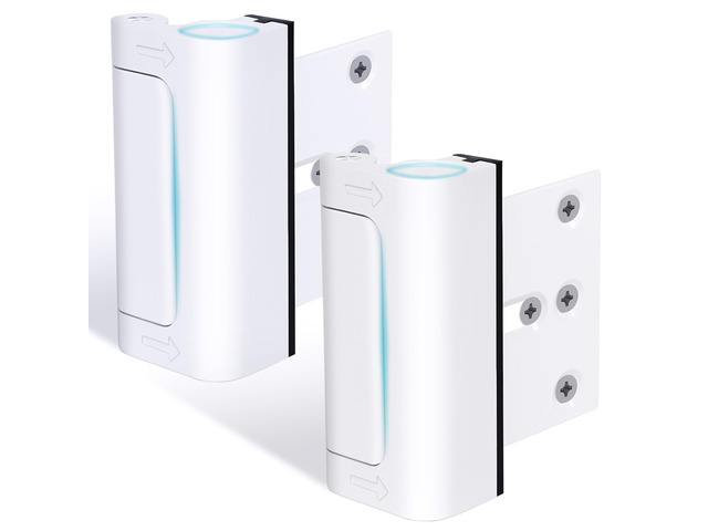 2 Pack Door Reinforcement Lock, Home Security Door Lock, Child Proof, White Door Safety Lock for Front Door, Toddler Proof Door Latch for Entry...
