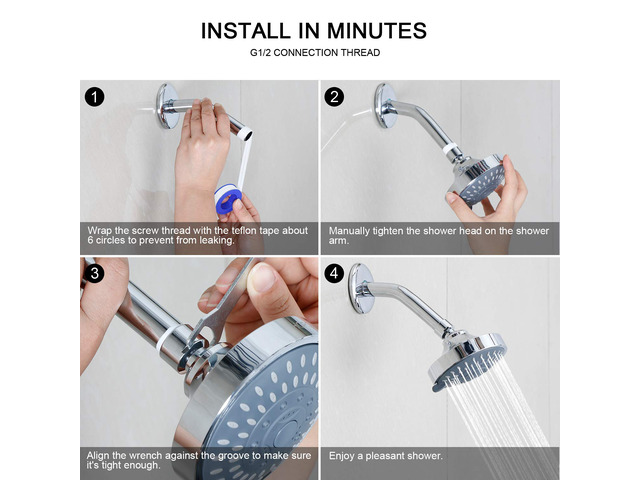 High Pressure Shower Head, 5-Mode Fixed Showerhead, NBC Recommended The Washington Post, NBC News, Today Recommended, Consumer Reports Tested High...