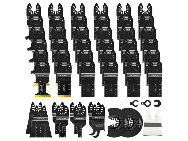 50pcs Oscillating Saw Blades Multitool Blades Quick Release Oscillating Tool Blades Kits Compatible with Dewalt Ryobi Milwaukee Rockwell Fein Makita