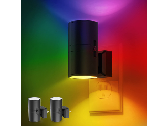 Night Light, Night Lights Plug into Wall, Color Changing Nightlight RGB with Light Sensor, Home Decor for Kids Gifts, Halloween, Christmas,...
