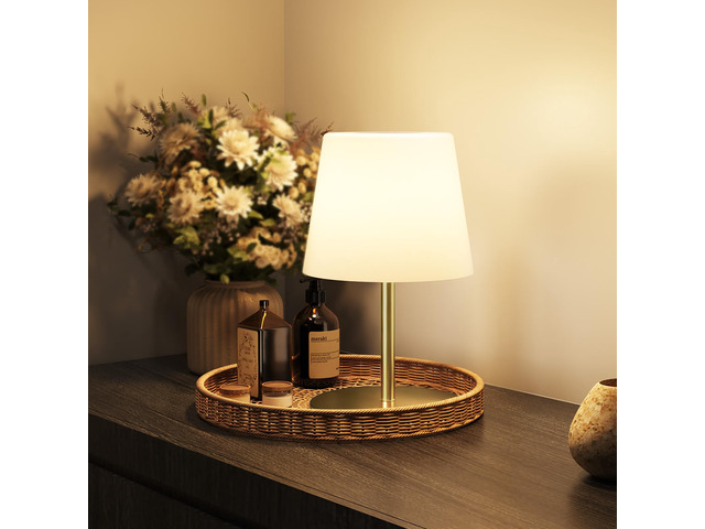 Outdoor Cordless Table Lamp, IP65 Waterproof 4500mAh Rechargeble Shower Lamp, Dimmable Touch Lamp, LED Night Light Lamp for Bathroom Patio Camping...