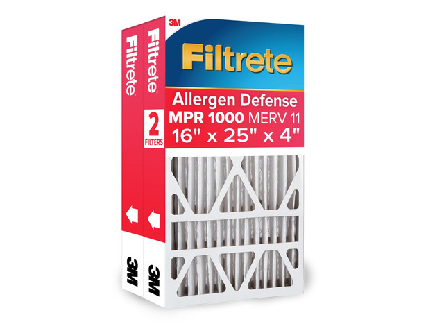 16x25x4 Air Filter, MERV 11, MPR 1000, 2 HVAC Filters Allergen Defense, 12-Month AC/Furnace Filters, Cleaner Air, Reliable Airflow, (Act. Size...
