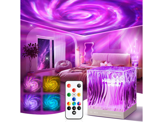 Galaxy Projector for Bedroom,18-Color Solar System Kids Night Light Projector for Bedroom,Remote Night Light for Kids Flower Lamp Tornado lamp Pink...