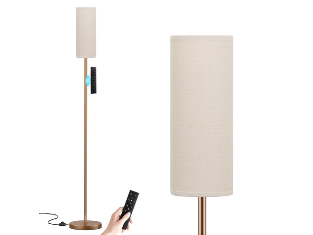 64'' Floor Lamps for Living Room with Remote Control and Stepless Dimmable Colors Temperature & Brightness, 9W Bulb Included(Beige Lampshade &...