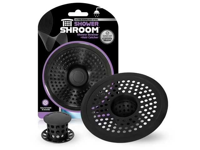 Ultra Matte Black Hair Catcher, Stainless Steel Drain Protector, Fits All Shower Drains