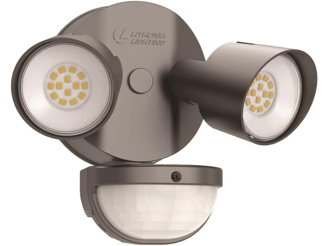 HomeGuard 2-Light LED Outdoor Flood Lights, Motion Sensor Dark Bronze Motion Sensor Outdoor Lights with Dusk to Dawn, 4000K Cool White, Round Heads...