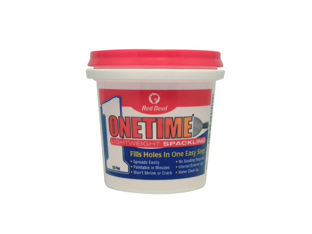 0542 ONETIME Lightweight Spackle Wall Repair, Spackling for Holes Drywall, 1/2 Pint, White, 8 Ounce, Made in USA (Pack of 12)
