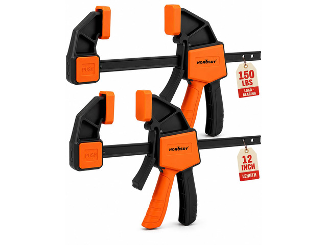 12'' Bar Clamps for Woodworking, 2PCS Quick F Wood Working Clamps Sets, with 150 LBS Load Limit