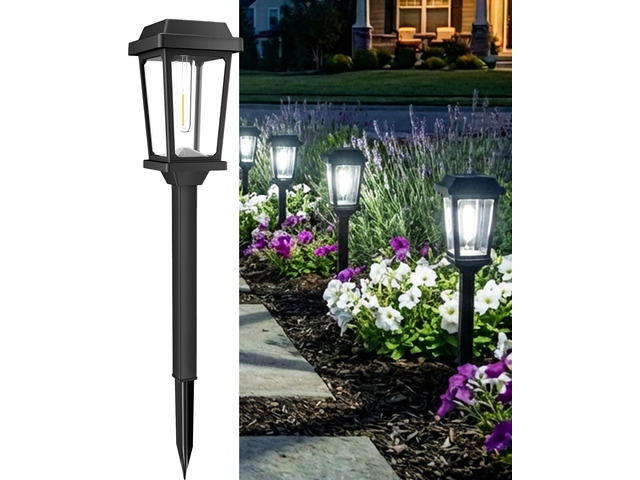 Solar Pathway Lights Outdoor LED Garden Lights for Yard Walkway Driveway Auto On Off 6000K Cool White Waterproof Solar Lights For Outdoor Yard...