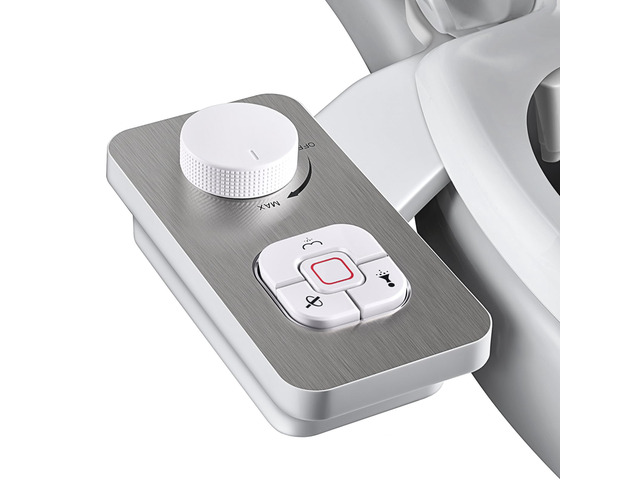 Bidet Attachment, Non-Electric Cold Water Bidet Toilet Seat Attachment with Pressure Controls, Retractable Self-Cleaning Dual Nozzles for Frontal &...