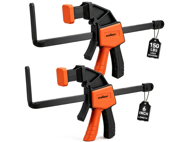 2 Pieces Strong Hold Track Saw Clamps 6-Inch, Quick Release Track Saw Guide Rail Clamp for Woodworking, Circular Saw Guide Rail System, Durable...