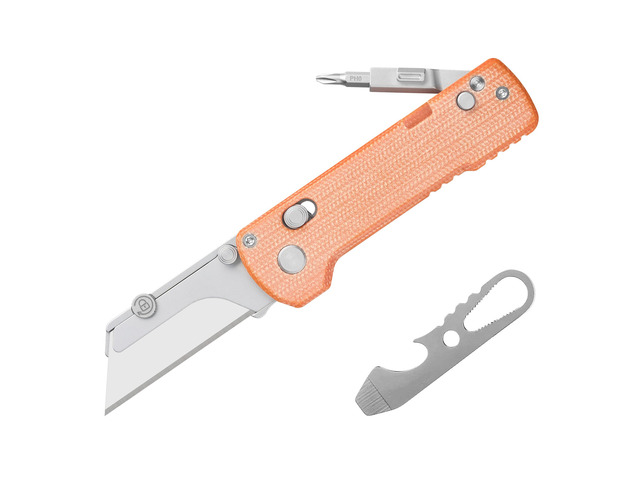 U1 Pro Multitool Folding Utility Knife with Folding Screwdriver Quick Change Blade EDC Utility Knife with Secure Rail Lock & Pocket Clip for Men &...