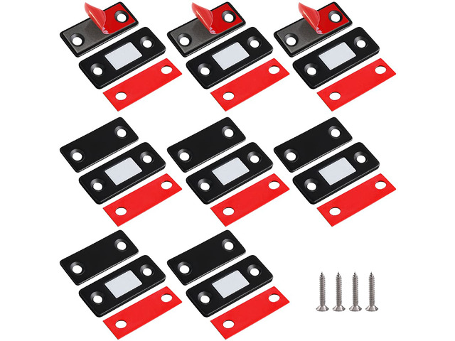 Cabinet Magnetic Catch 8 Pack Ultra Thin Cabinet Door Magnets Stick on Drawer Magnets Cabinet Latch Magnetic Closures for Cabinets Kitchen Closet...