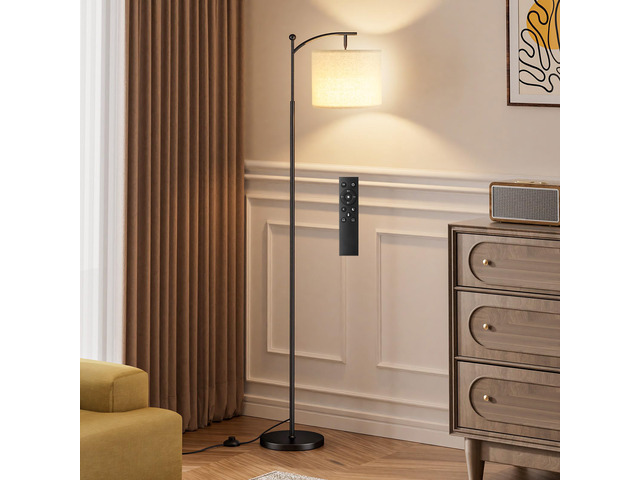 60' Floor Lamp with Remote and Stepless Dimmable Bulb, Deep Beige Shade Colors Temperature and Brightness Adjustable, Foot Switch, Remote Control,...