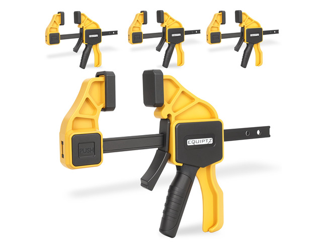 6 inch Bar Clamps for Woodworking 4 Pack Quick Grip Clamps Set with 150 lbs Force Wood Clamps for Gluing, Carpentry, DIY, and Metalworking (6...